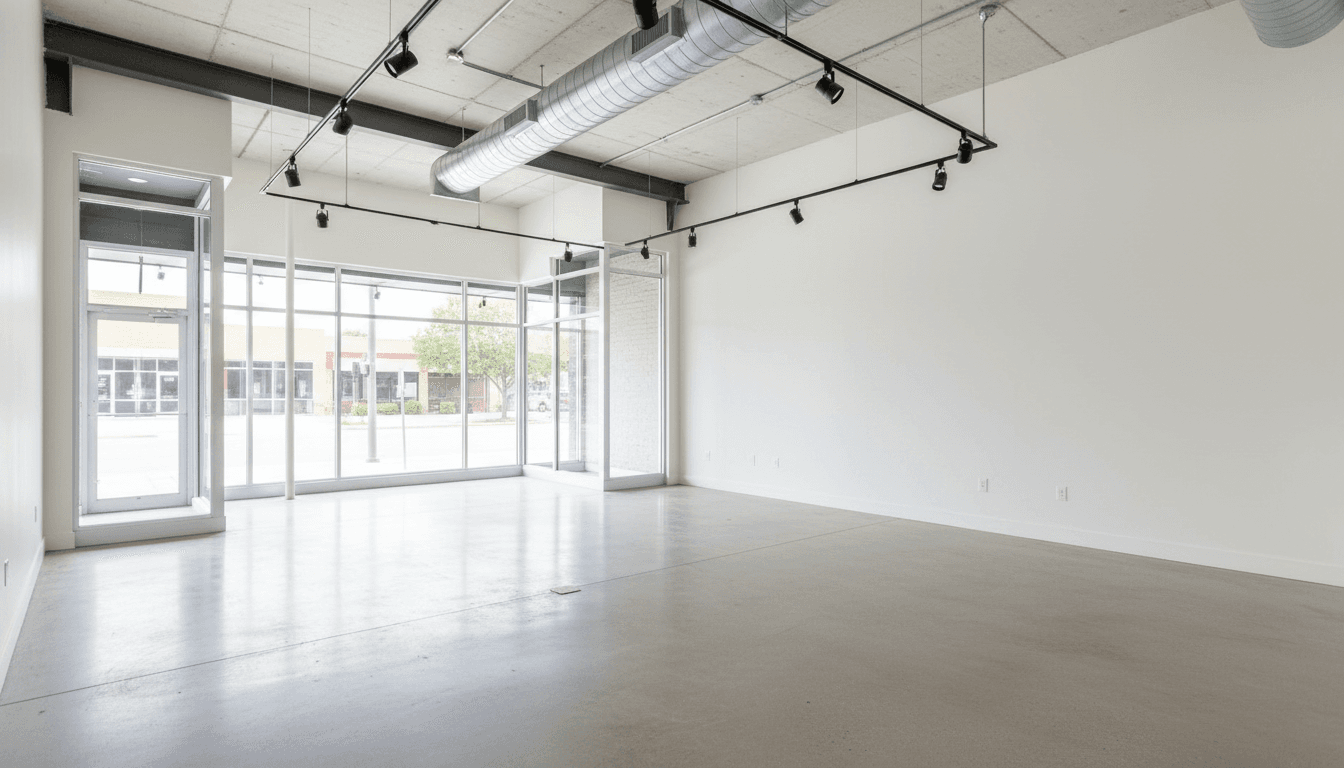 Empty retail space after a professional junk removal cleanout